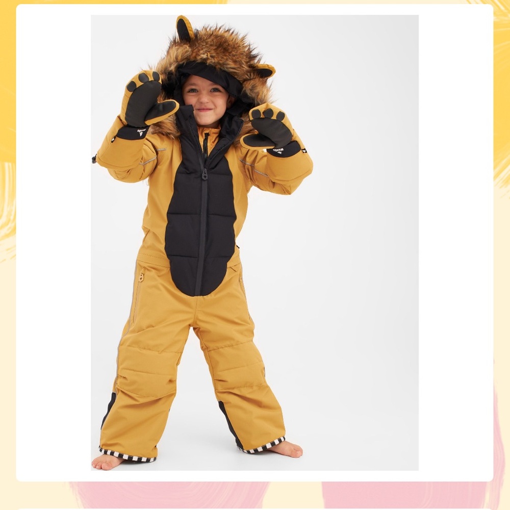 Kids Lion Snowsuit + Gloves 4-6 yr old.
